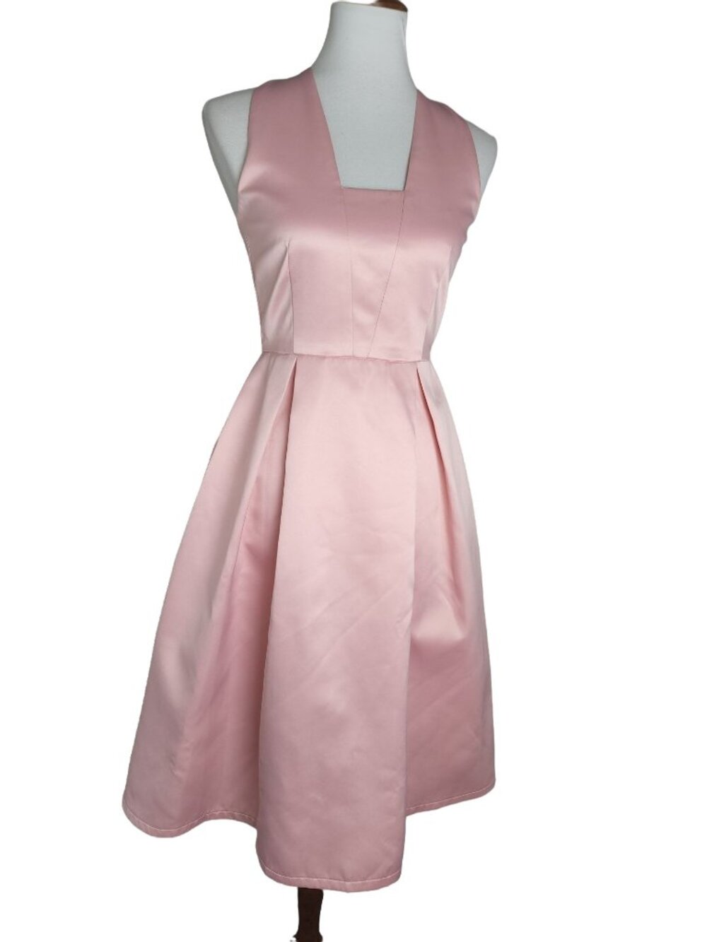 OMUSES Vintage Inspired Dress Pink Satin Womens Size small NWT